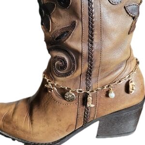 Western Cowboy Boot Chain Boot Jewelry Gold Chain Southwestern Boot Chain